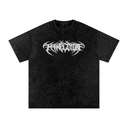 CYBWX02+Acidwash,streetwear,futuristicblacknwhitegothic100%cotton